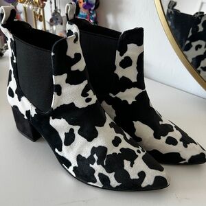 Black and White Women's Ankle Boots